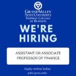 We're Hiring - Assistant or Associate Professor - Finance